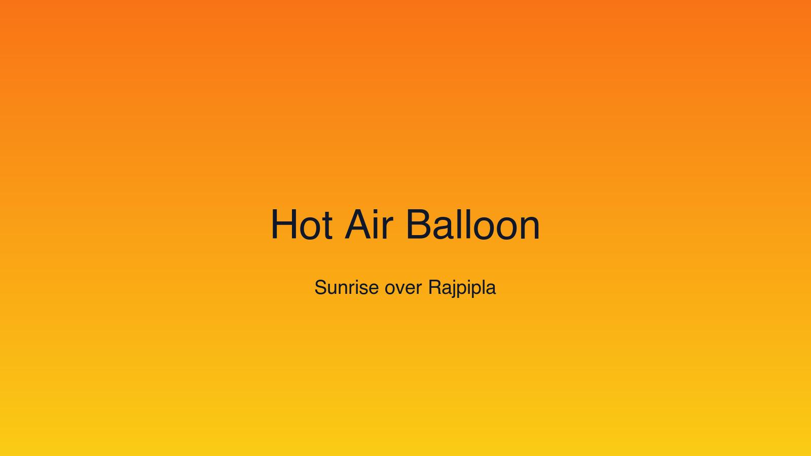 Hot Air Ballooning